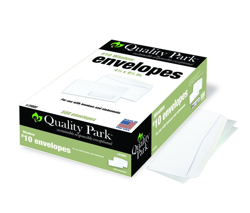 Quality Park Right-Window Envelopes, #10, 24lb, Gummed, White, 500/Box (QUA21332) - Image 3